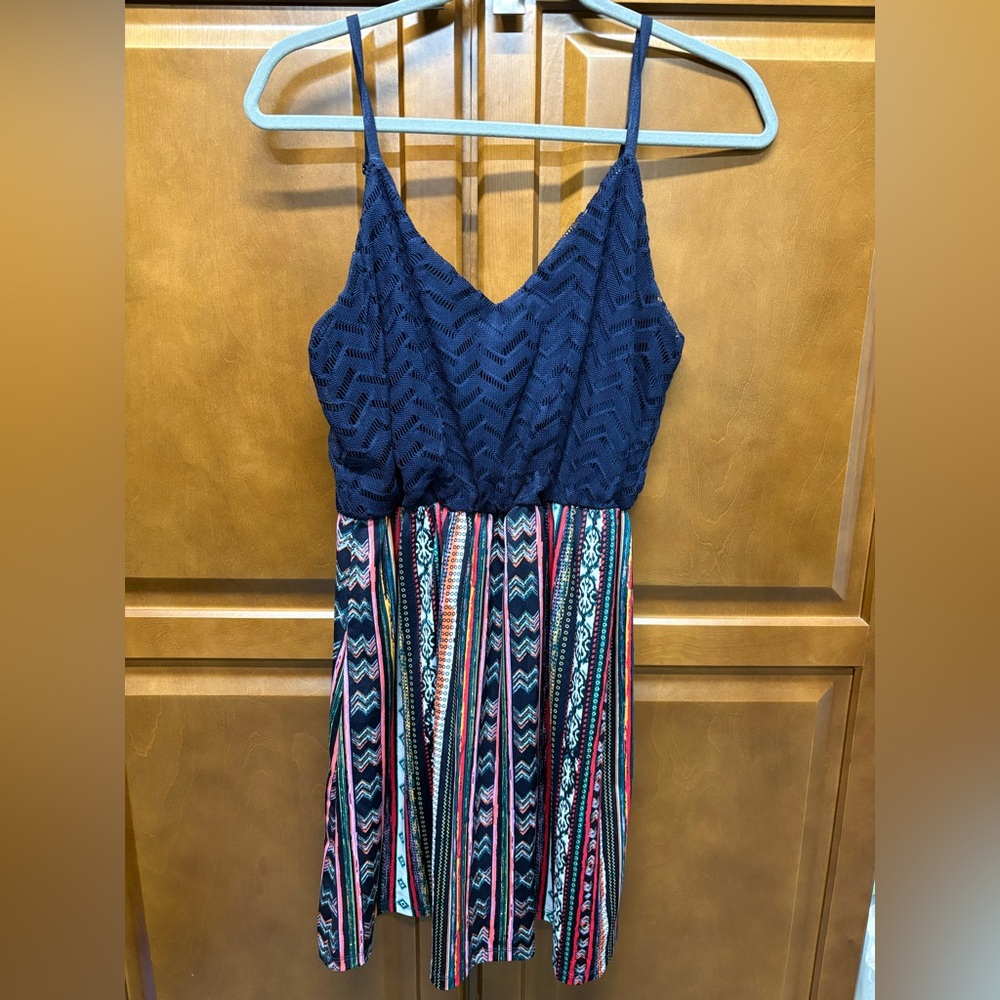 Maurices Navy and Multicolor Striped Dress